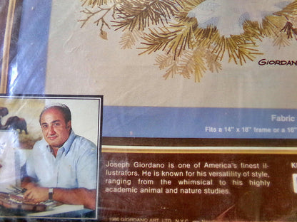 CURIOUS RACCOON Crewel Embroidery Kit, Vintage Paragon 0566 Stitchery Joseph Giordano