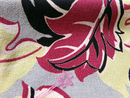 Vintage Barkcloth Fabric Panel MONSTERA Tropical Leaf Mid Century Modern 19" x 29"