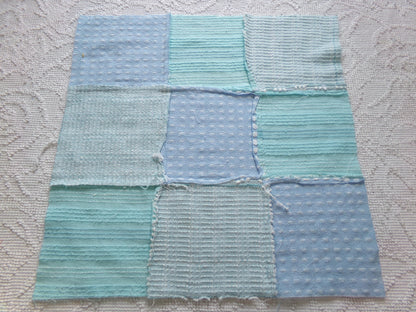 Beach Girl Vintage Patchwork Chenille Fabric Craft Panel - 16" square great for Pillows, Quilting, Wall Hangings