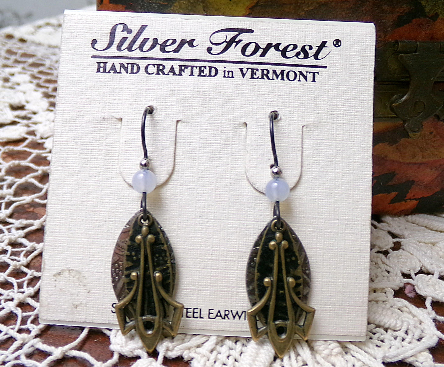 Simple Layered Pierced Dangle Earrings, Vintage Style Silver Forest Vermont Made in USA