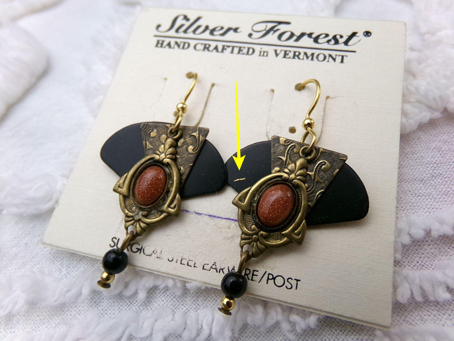 Steampunk Vintage Layered Dangle Earrings, Pierced Boho Silver Forest Vermont Jewelry