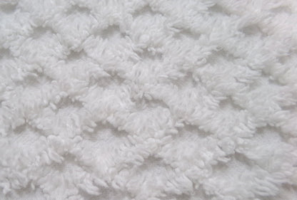 Soft White Vintage Chenille Fabric Diamond Lattice Geometric 18" x 24"