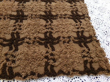 vintage chenille bedspread fabric tonal chocolate cake 14.5x22" piece