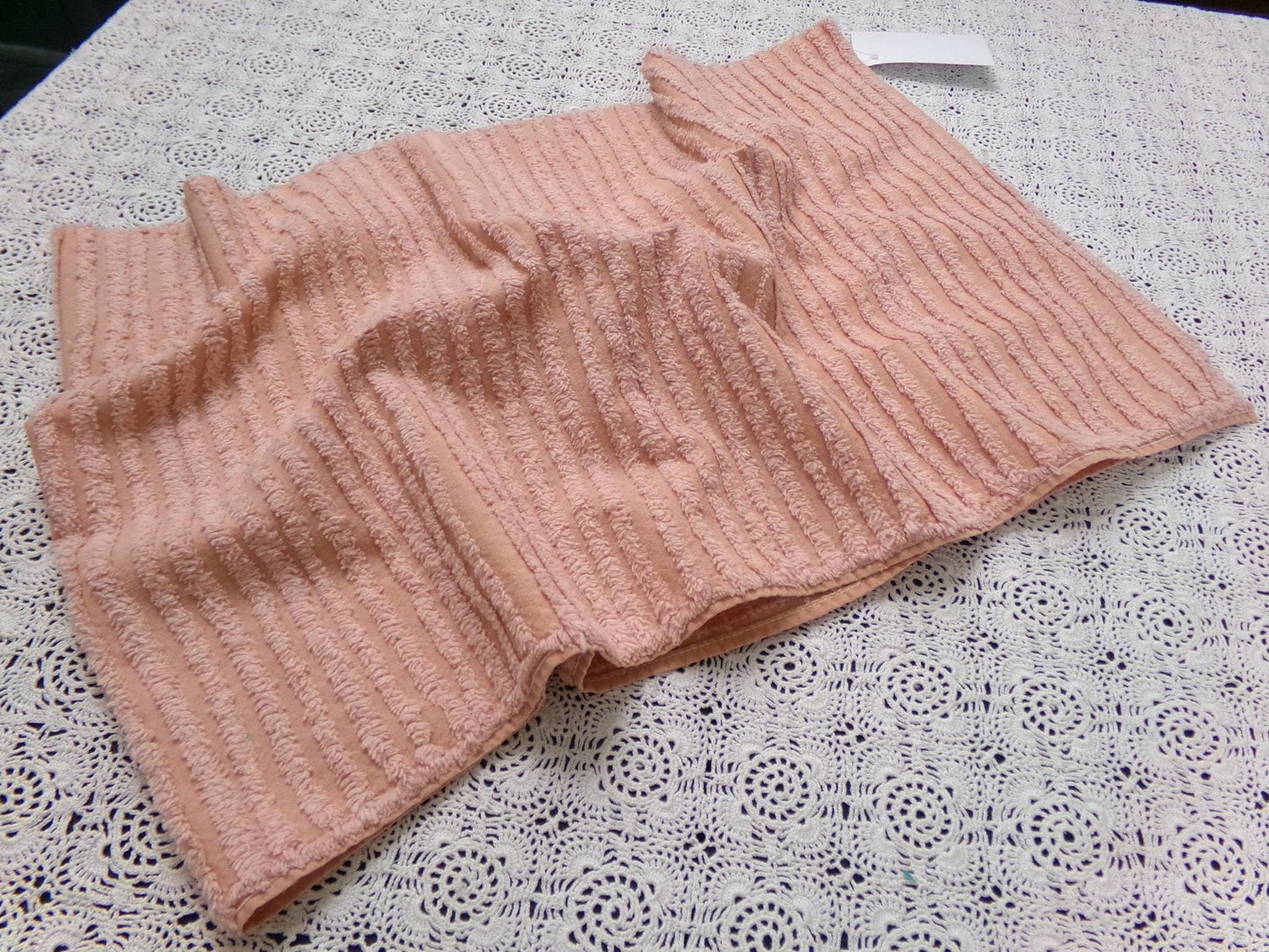 Vintage Striped Chenille Fabric, 13" x 42" Long Piece Quilt Material