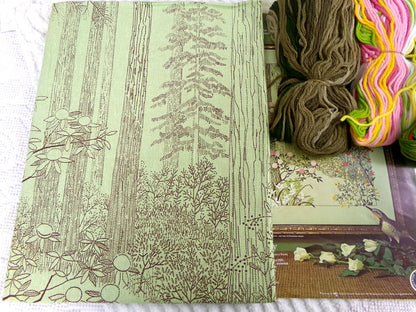 AFTER THE STORM Vintage Crewel Embroidery Kit Paragon Needlecraft #0611 ~ Hippie 70s Natural Woodland Wall Hanging, Georgia Ball Design