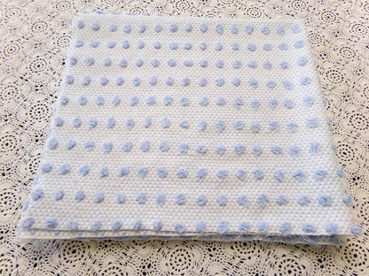 Bubble Pop Blue Woven Vintage Chenille Fabric, 21" x 23" Piece Coastal Beach Quilt Material