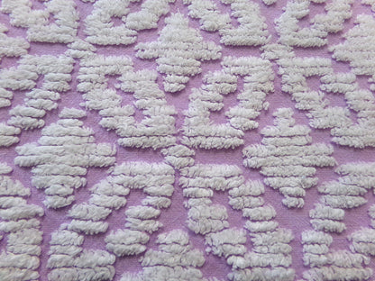 White Lilac Petals Vintage Chenille Bedspread Fabric 20x24"