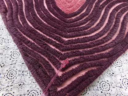 hypnotic sunkissed vintage chenille bedspread fabric pink mauve optic 16" x 25"