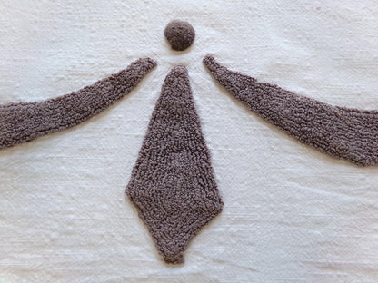 country prim vintage chenille fabric, chocolate swags vintage texturized cotton 18" x 24" cut piece, great for pillows, quilting & crafts