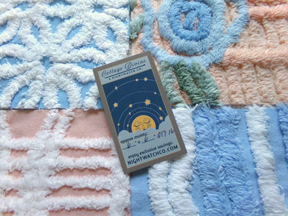 frost & fizz vintage chenille fabric squares, set of 16 blue, peach, white 6" quilt blocks for arts, crafts sewing