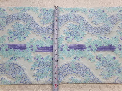 Celestial Shimmer Cut Velvet Fabric, Luxury Bates Vintage Tapestry Chenille Material, 15" x 32" Inch Piece, Lovely in Totes, Bags, Pillows