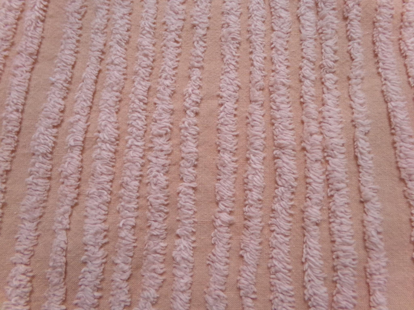 Vintage Striped Chenille Fabric, 13" x 42" Long Piece Quilt Material