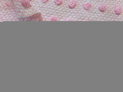 Pink Pops Vintage Chenille Woven Bedspread Fabric 20x19"