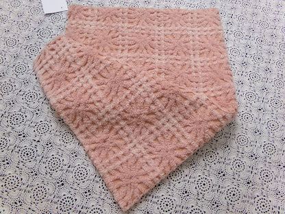 Vintage Chenille Fabric 14 x 19" Blush Pink Starburst Geometric Quilt Material