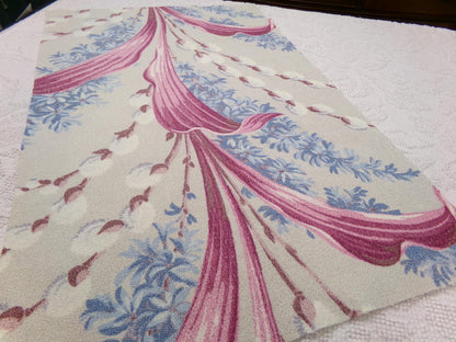 Vintage Barkcloth Fabric, Pussy Willow Design, 16x24" Piece