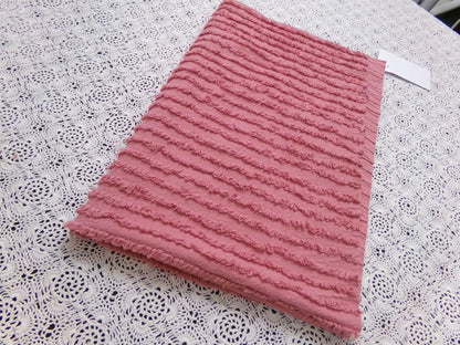 Vintage Chenille Fabric Dusty Rose Simple Stripe Pattern 18x30"