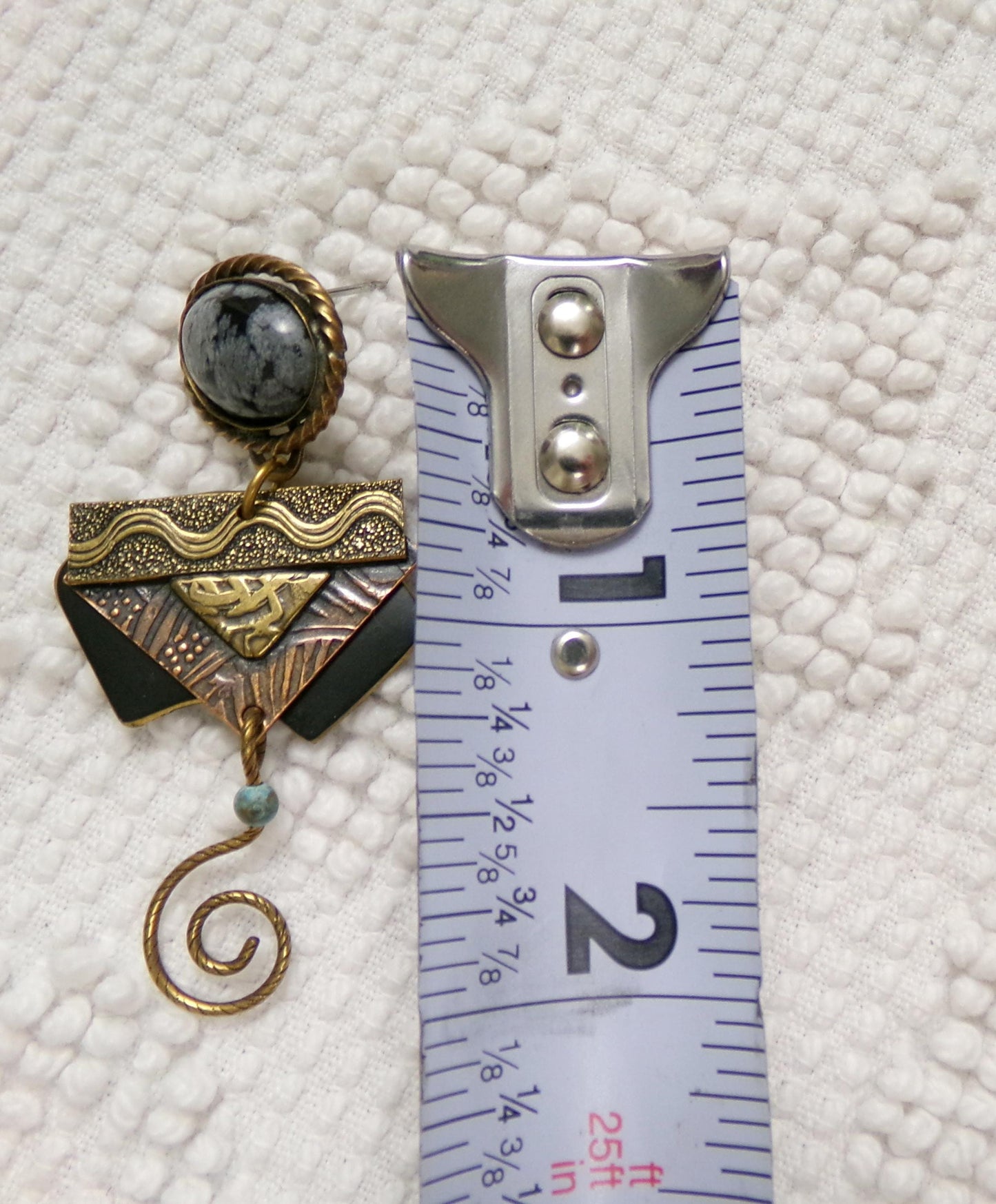 Boho Dangle Pierced Earrings, Artsy Vintage Silver Forest Made in USA Vermont