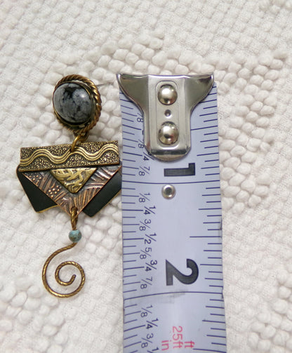 Boho Dangle Pierced Earrings, Artsy Vintage Silver Forest Made in USA Vermont
