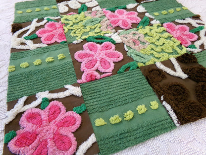 vintage chenille fabric squares, set of 16 magical boho 6" blocks for arts & crafts, sewing