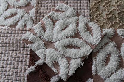 boho browns chenille fabric squares, 16 vintage quilt blocks, 6" x 6" inches ea, great for hippie inspired craft projects