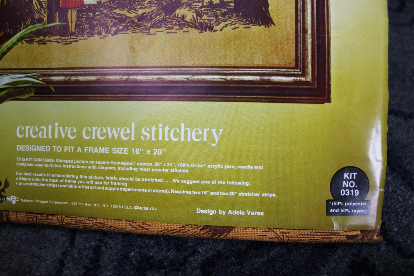 Vintage THE LOVERS Crewel Embroidery Kit Hippie Romance Paragon Stitchery 0319