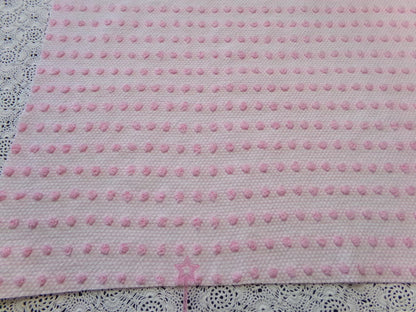 Pink Pops Vintage Chenille Woven Bedspread Fabric 20x19"
