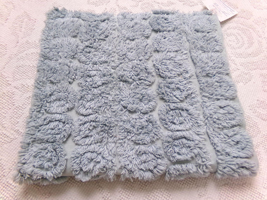 Stardust Blue Vintage Chenille Fabric 22 x 25" Plush Curlicues Quilt Material