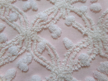 Feather Pink Vintage Chenille Fabric, Needletuft Rings & Overtufted Pops, Quilter's Favorite 18" x 24" Piece