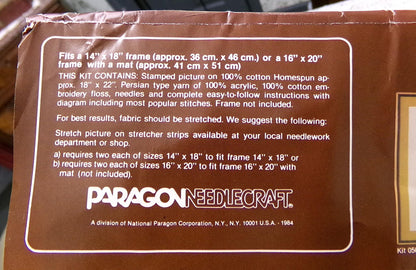 CANDID OWL Crewel Embroidery Kit Vintage Paragon 0565 Giordano Boho Forest Woodland