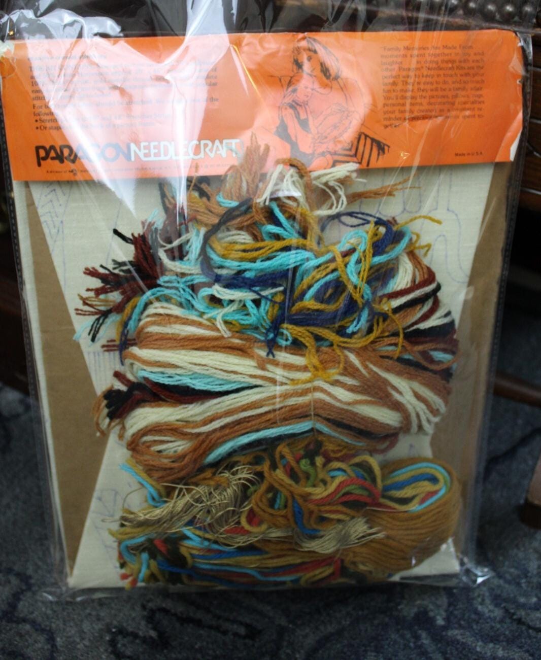 GLORY OF EGYPT Vintage Crewel Embroidery Kit Paragon 0720 Egyptian Wall Hanging