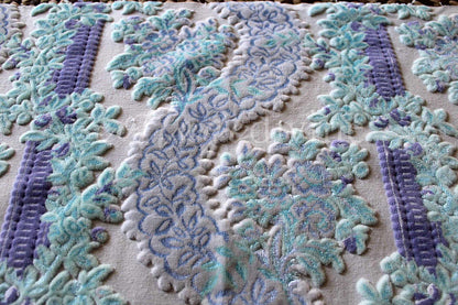 Celestial Shimmer Cut Velvet Fabric, Luxury Bates Vintage Tapestry Chenille Material, 15" x 32" Inch Piece, Lovely in Totes, Bags, Pillows