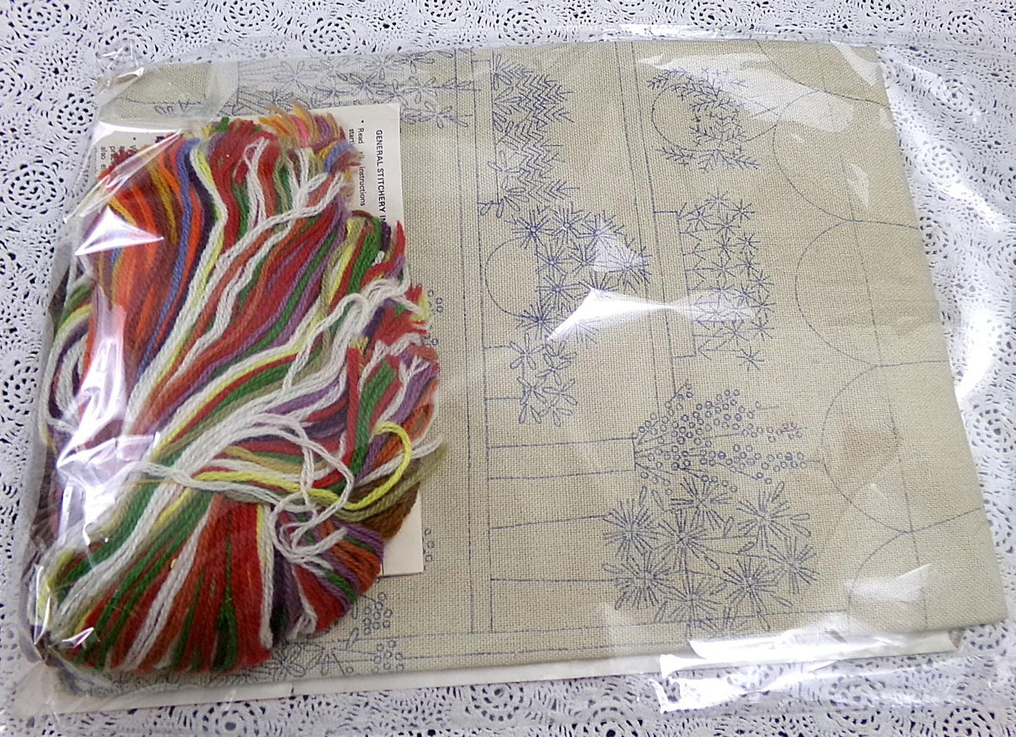 FLOWER STALL Vintage Crewel Embroidery Kit Paragon Needlecraft 0716 Boho Wall Art
