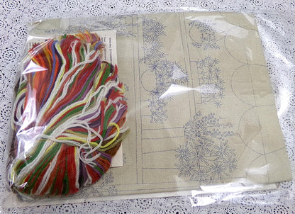 FLOWER STALL Vintage Crewel Embroidery Kit Paragon Needlecraft 0716 Boho Wall Art