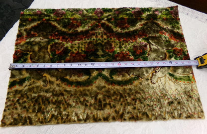 Gothic Vintage Cut Velvet Fabric Haunting Shadow Angels Cherub Tapestry Piece 18x26"
