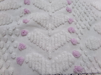 Lone Lilac Vintage Chenille Bedspread Fabric 19x36" Pc Lightweight Quilting Material