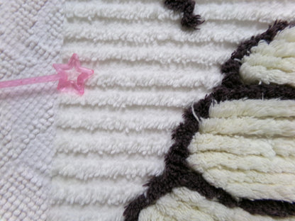 Busy Bee Vintage Chenille Bedspread Fabric, Novelty Sewing Material 15" x 28" Piece