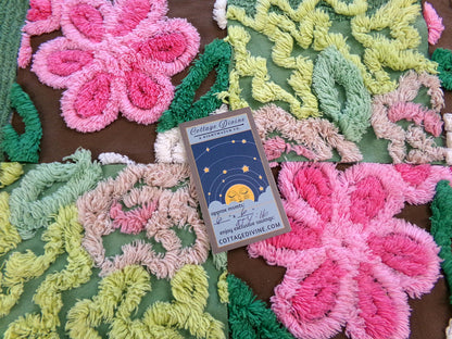vintage chenille fabric squares, set of 16 magical boho 6" blocks for arts & crafts, sewing