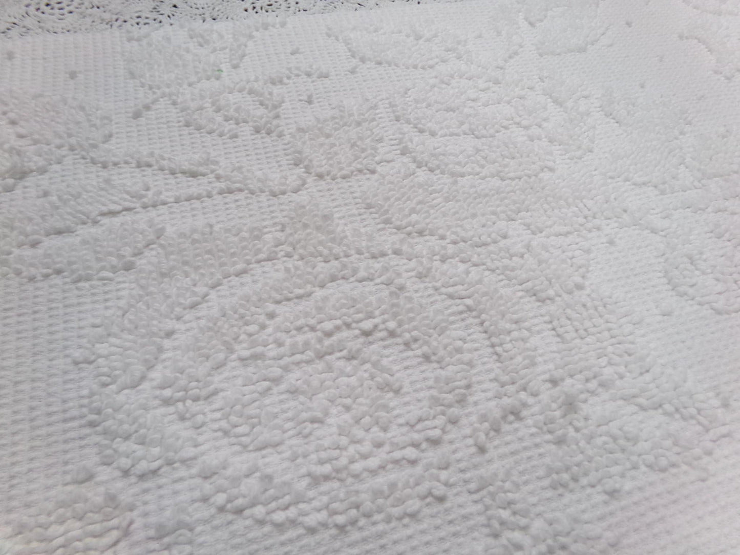 White Vintage Chenille Bedspread Fabric Hobnail Rose Dots 15x22"