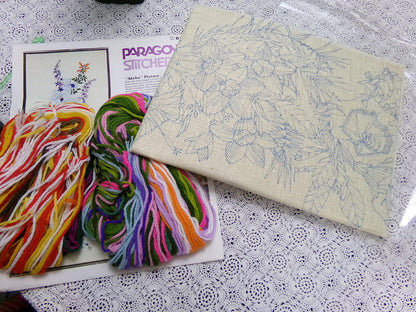 Hawaii ALOHA Crewel Embroidery Kit Vintage Paragon Stitchery 0101 Large Tropical Floral Wall Hanging