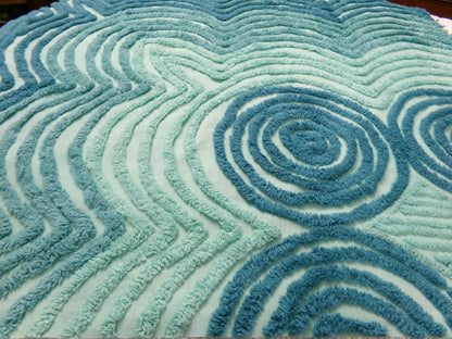 optic waves vintage chenille bedspread fabric, dramatic sewing & quilt material 27" x 23"
