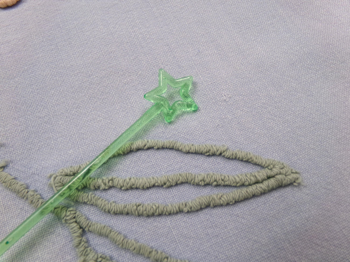 Cascading Daisy Vintage Chenille Fabric, Blue Floral Sewing & Quilt Material 23" x 24" Piece
