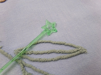 Cascading Daisy Vintage Chenille Fabric, Blue Floral Sewing & Quilt Material 23" x 24" Piece