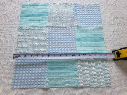 Beach Girl Vintage Patchwork Chenille Fabric Craft Panel - 16" square great for Pillows, Quilting, Wall Hangings