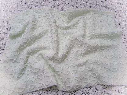 Light Green Vintage Chenille Fabric, Texturized Curly Loops 18x24" Piece