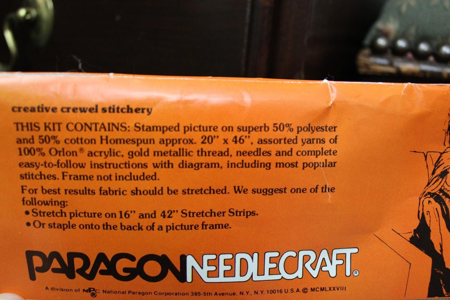 GLORY OF EGYPT Vintage Crewel Embroidery Kit Paragon 0720 Egyptian Wall Hanging