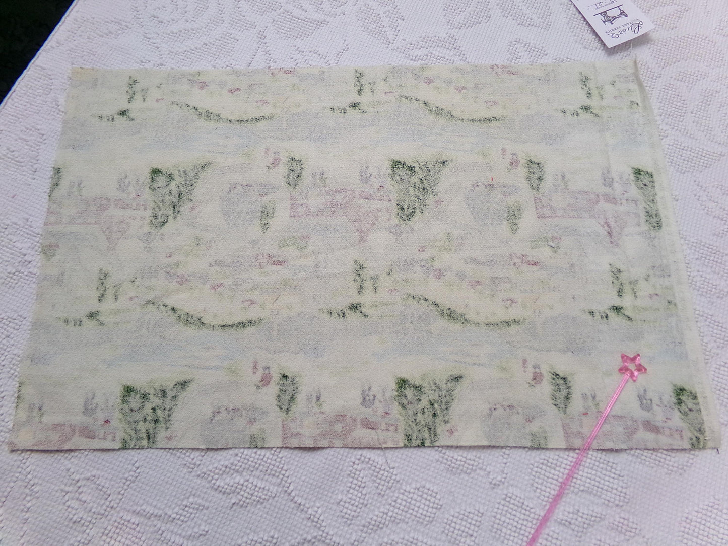 Grandma Moses DEEP SNOW Vintage Barkcloth Fabric, Midcentury Folk Art Winter Scene, 13" x 21"