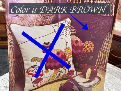 MUSHROOM PILLOW Boho Crewel Embroidery Kit, Vintage Paragon 0565 Dark Brown