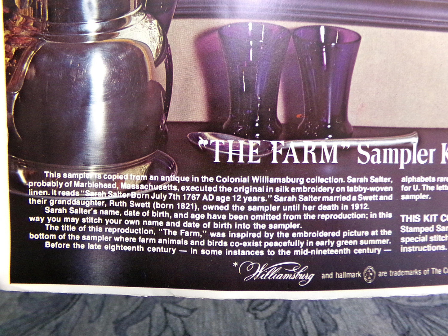 Rare THE FARM Vintage Sampler Embroidery Kit Paragon Stitchery S-7201 Belgian Linen Canvas