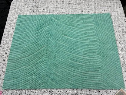 Green Wave Vintage Chenille Bedspread Fabric 18x25" Dense Tufts