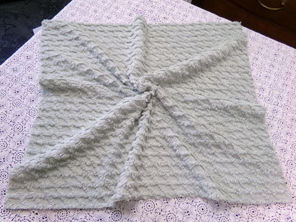 Calming Sage Vintage Chenille Bedspread Fabric Green Diamond Lattice 20x24"